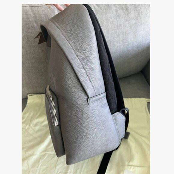 NWT Authentic Burberry Grey Leather Embossed Abbeydale Backpack Bag - Picture 6 of 11